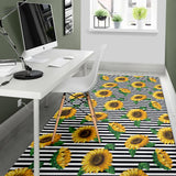Sunflowers Ribbon Background Area Rug