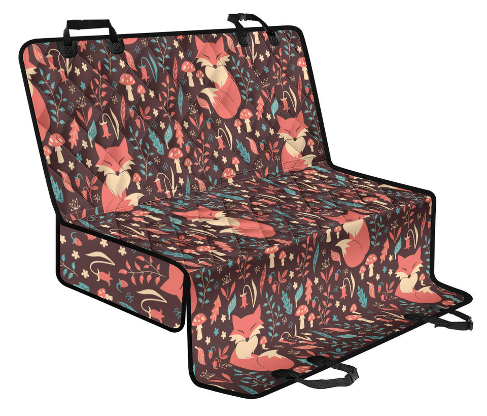 Fox Leaves Mushroom Pattern Dog Car Seat Covers