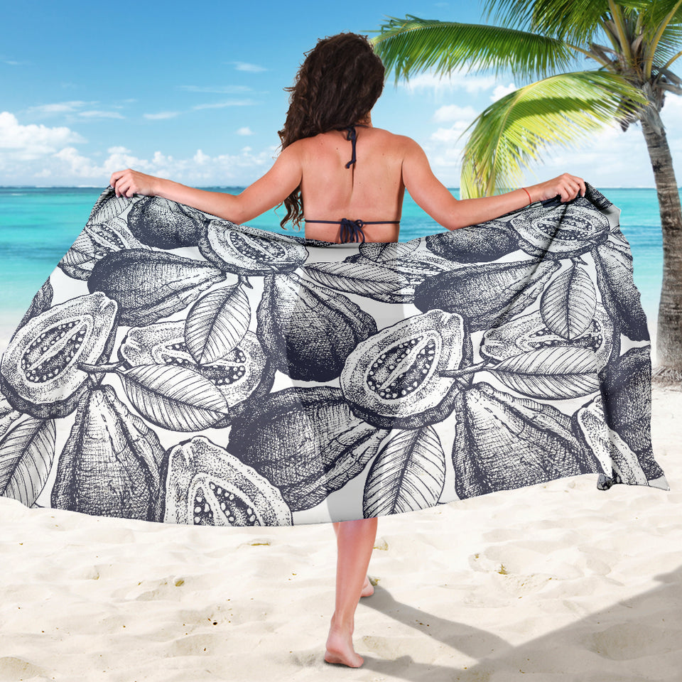 Guava Tropical Hand Drawn Pattern Sarong