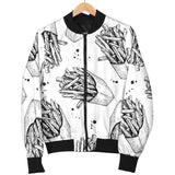 Hand Drawn French Fries Pattern Women'S Bomber Jacket