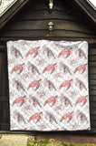 Watercolor Sea Turtle Jellyfish Pattern Premium Quilt