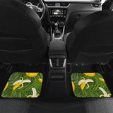 Banana Palm Leaves Pattern Front And Back Car Mats