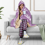Lavender Flowers Purple Pattern Hooded Blanket