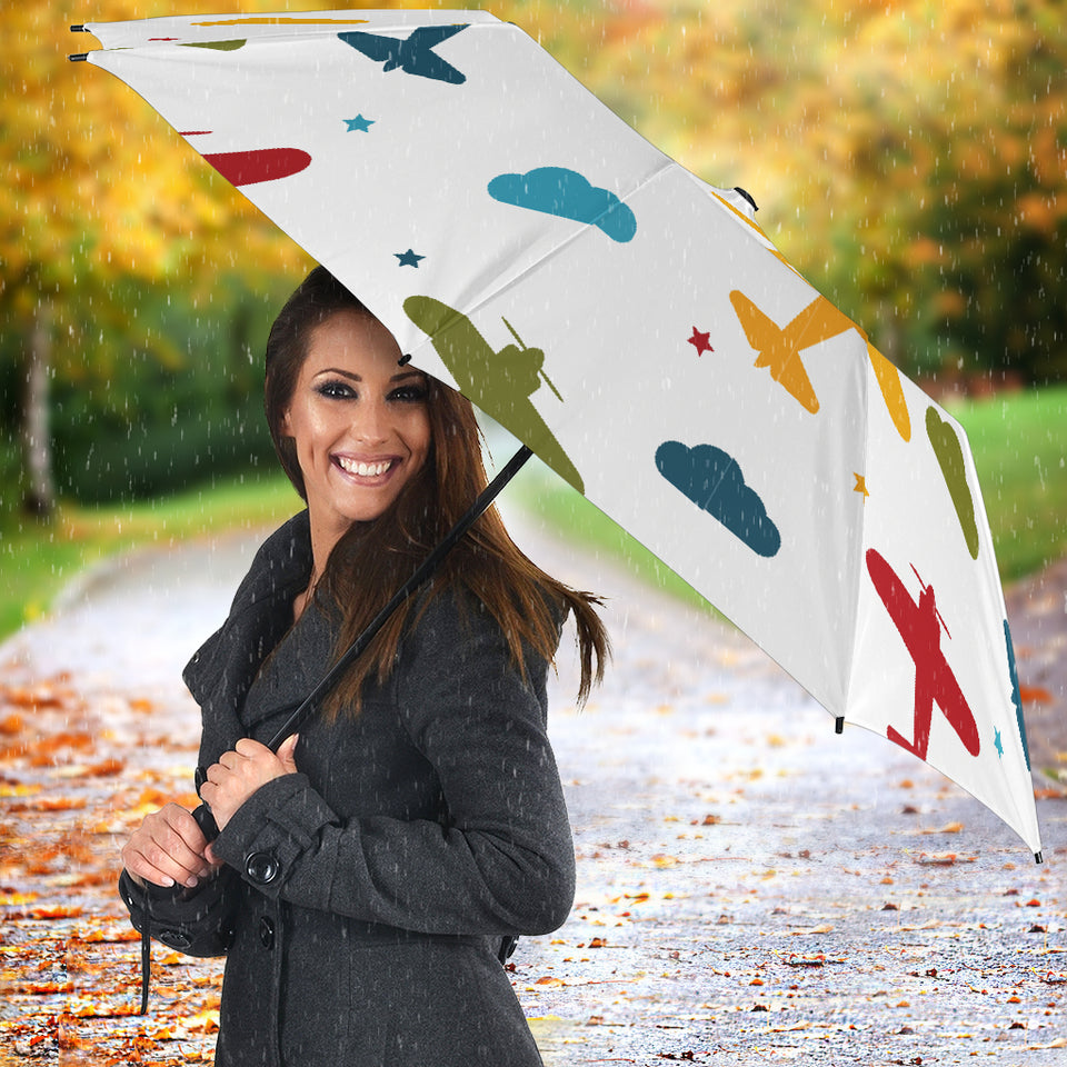 Airplane Star Cloud Colorful Umbrella
