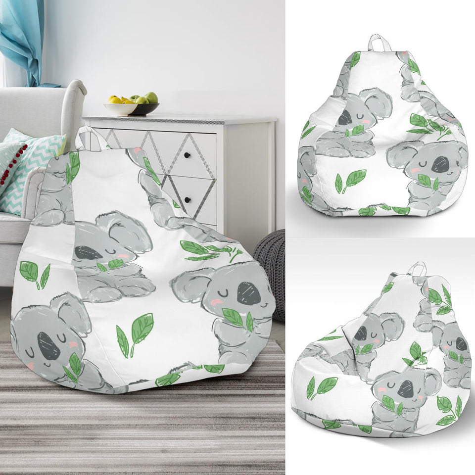 Hand Drawn Koala Leaves Pattern Bean Bag Cover