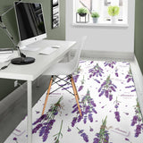 Lavender Flower Design Pattern Area Rug