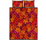 Autumn maple leaf pattern Quilt Bed Set