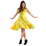 Lemon Pattern Sleeveless Midi Dress