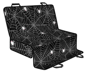 Spider Web Design Pattern Black Background White Cobweb Dog Car Seat Covers