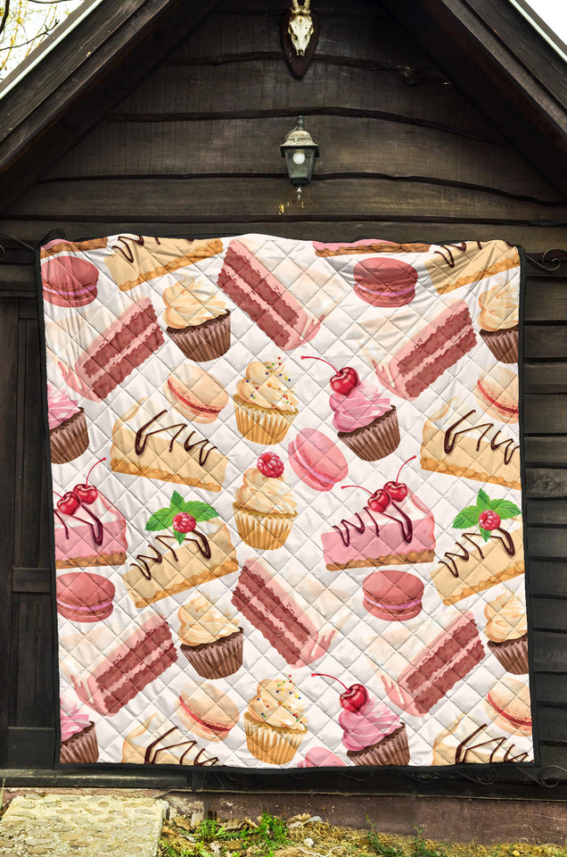 Cake Cupcake Sweets Pattern Premium Quilt