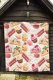 Cake Cupcake Sweets Pattern Premium Quilt