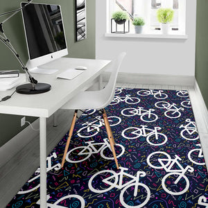 Bicycle Pattern Print Design 03 Area Rug