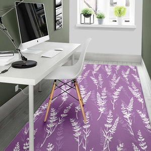Lavender Flowers Purple Pattern Area Rug