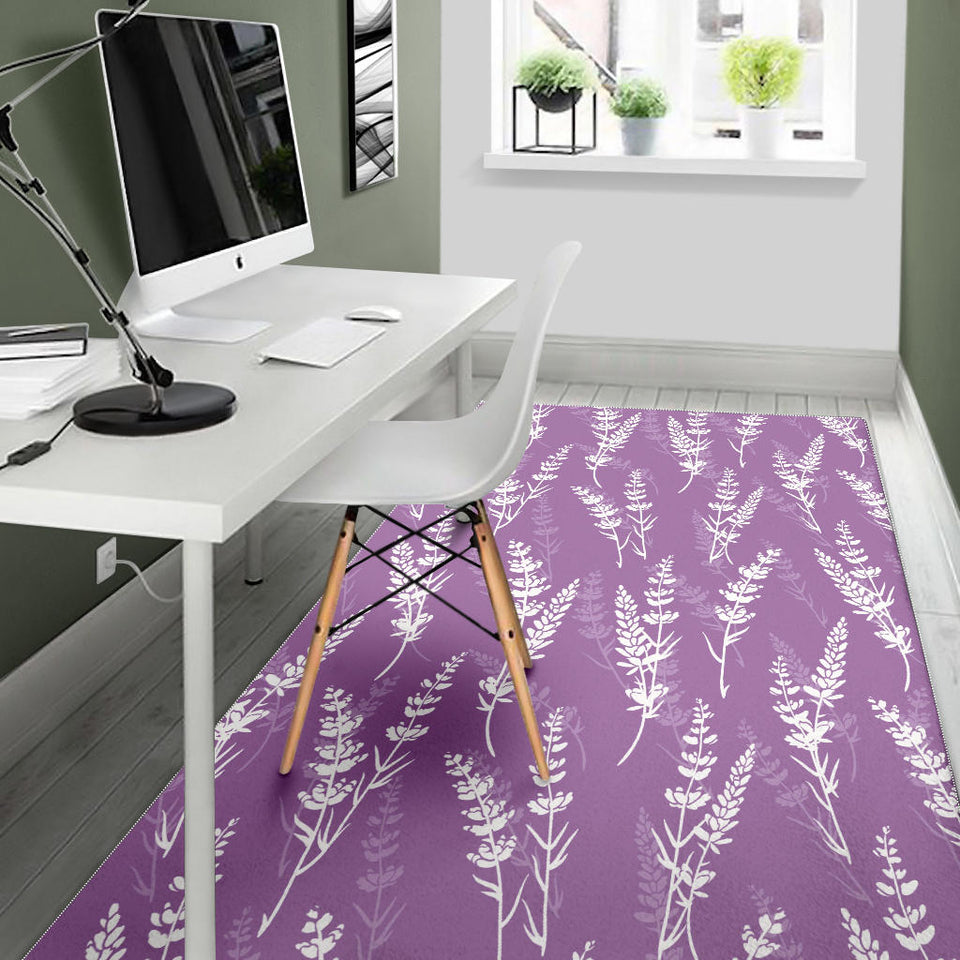 Lavender Flowers Purple Pattern Area Rug