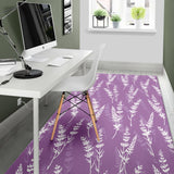 Lavender Flowers Purple Pattern Area Rug