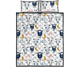 Cute sleeping sheep moon cloud pattern Quilt Bed Set
