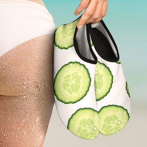 Cucumber Slices Pattern Aqua Shoes