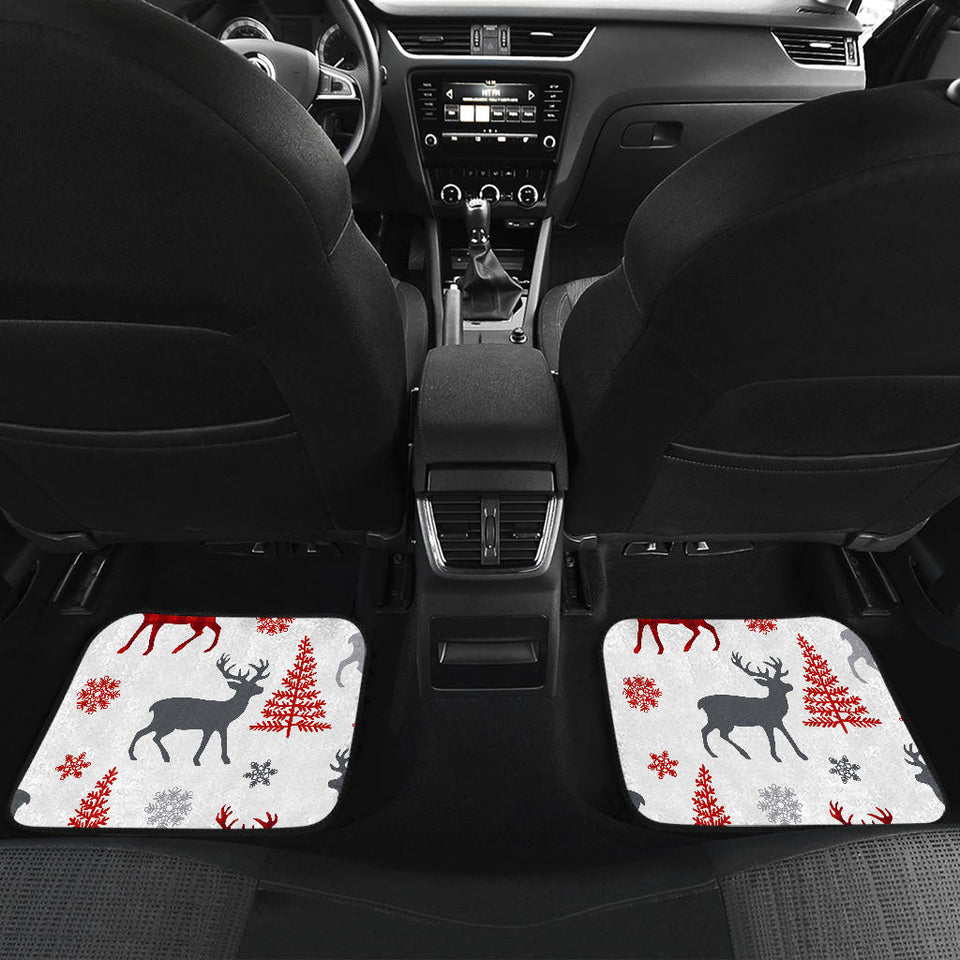 Deer Tree Snowflakes Chrismas Pattern Front And Back Car Mats