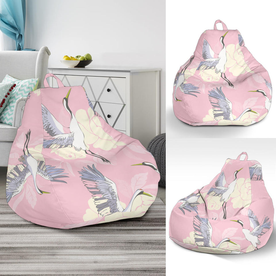 Japanese Crane Rose Pattern Bean Bag Cover