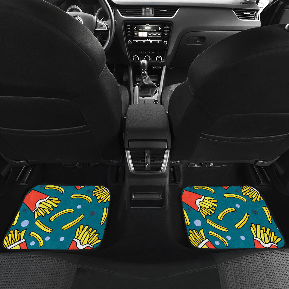 French Fries Red Paper Box Pattern Front And Back Car Mats