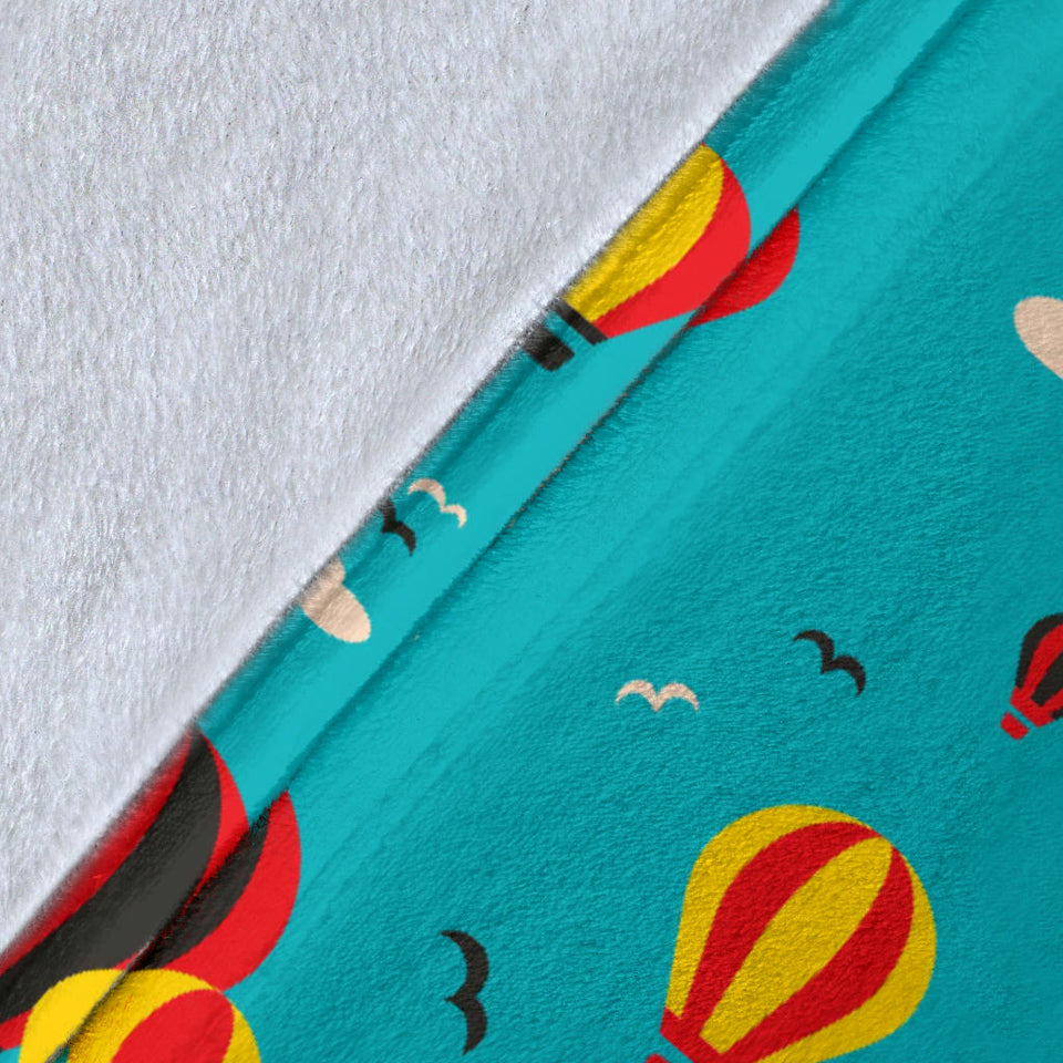 Hot Air Balloon Sky Pattern Premium Blanket