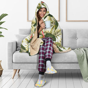 Heliconia Pattern Hooded Blanket
