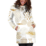 Beautiful Gold Japanese Pattern Women'S Hoodie Dress