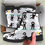 Cute Ninja Katana Sword Pattern Leather Boots