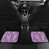 Lavender Flowers Purple Pattern Front And Back Car Mats