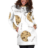 Sketch Style Cookie Pattern Women'S Hoodie Dress