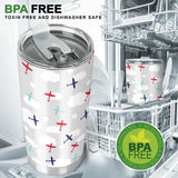 Airplane Cloud Grey Background Tumbler