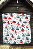 Cute Color Paper Sailboat Pattern Premium Quilt
