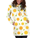 Oranges Leaves Pattern Women'S Hoodie Dress