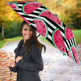 Watercolor Paint Textured Watermelon Pieces Umbrella