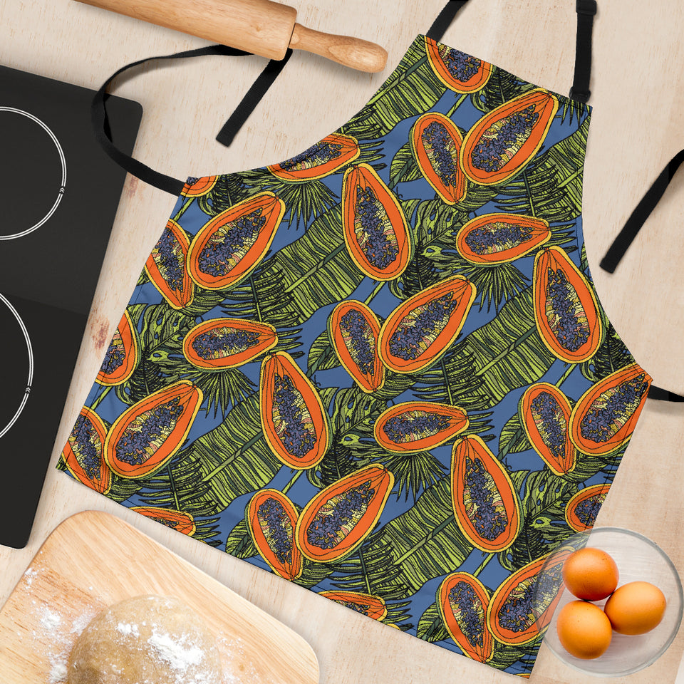 Colorful Papaya Tropical Leaves Adjustable Apron