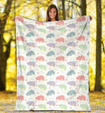 Hippopotamus Pattern Print Design 03 Premium Blanket