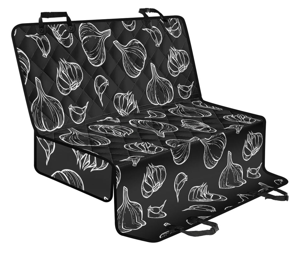 Garlic Pattern Black Background Dog Car Seat Covers