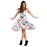Pretzels Pattern Print Design 04 Sleeveless Midi Dress
