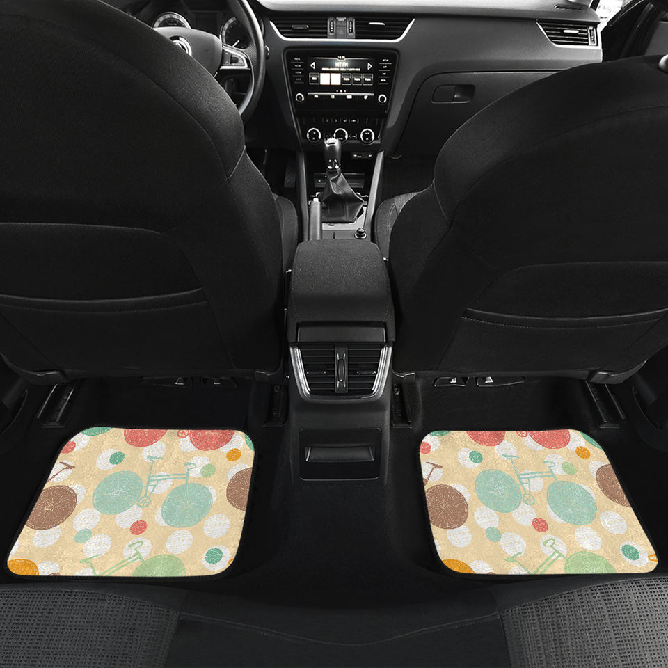 Bicycle Pattern Print Design 01 Front and Back Car Mats