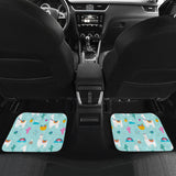 Llama Alpaca Cactus Leaves Pattern Front And Back Car Mats