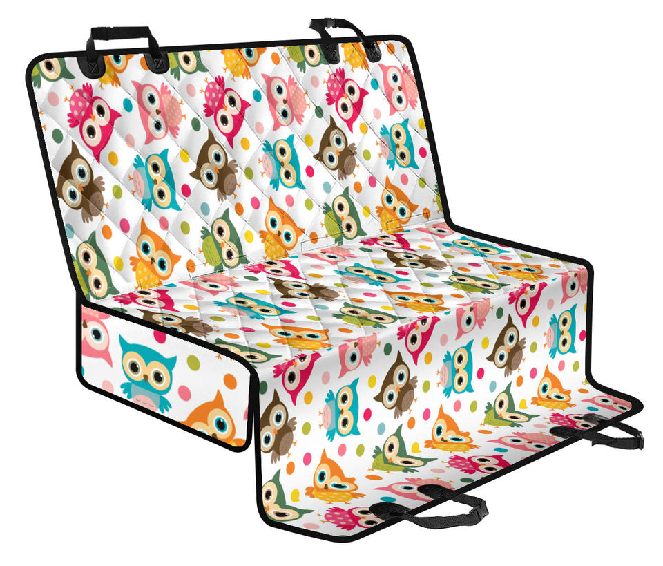 Color Cute Owl Pattern Dog Car Seat Covers