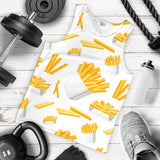 French fries white paper box pattern Men Tank Top