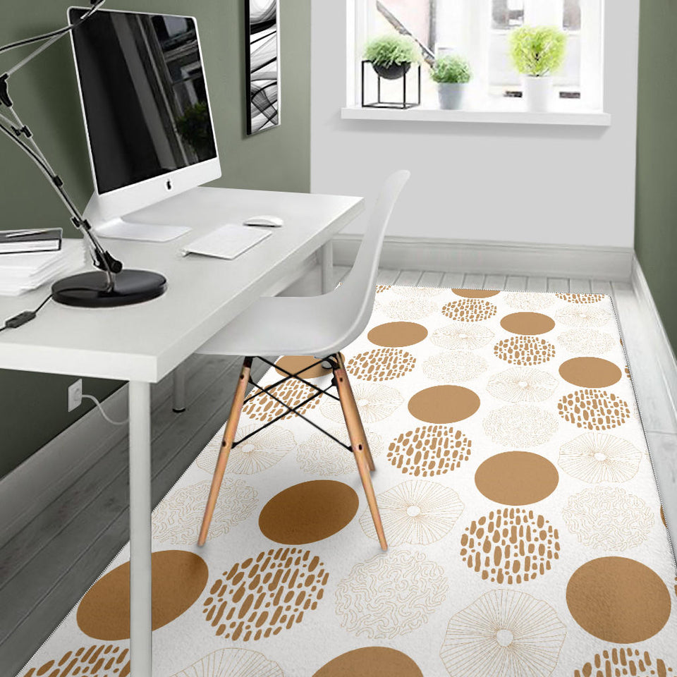 Gold Texture Mushroom Pattern Area Rug