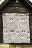 Cute Raccoons Leaves Dot Premium Quilt