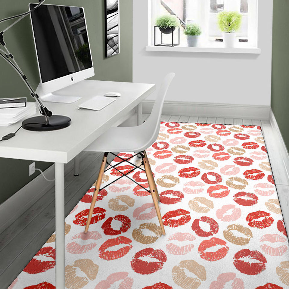 Lips Pattern Print Design 04 Area Rug