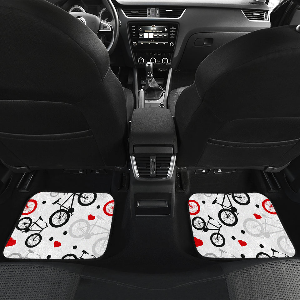 Bicycle Pattern Print Design 04 Front and Back Car Mats
