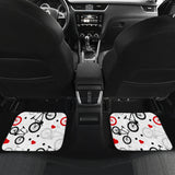 Bicycle Pattern Print Design 04 Front and Back Car Mats