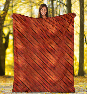 Wood Printed Pattern Print Design 03 Premium Blanket