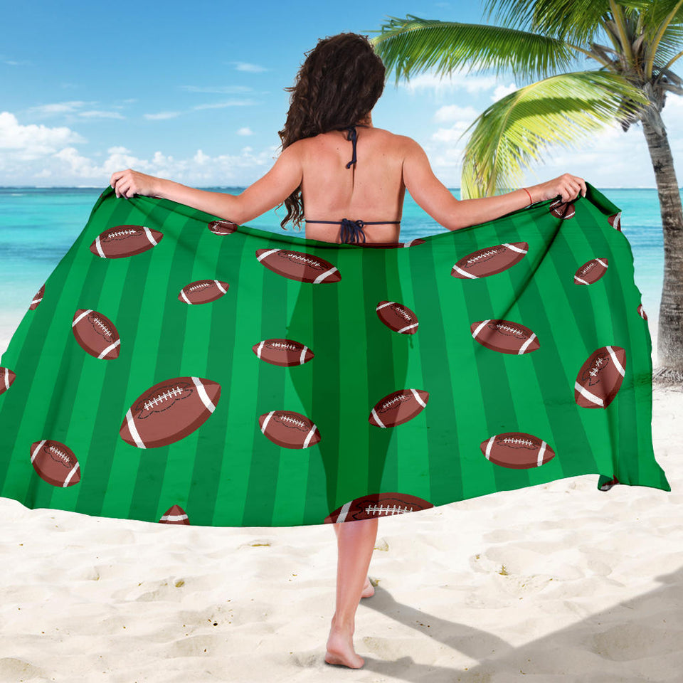 American Football Ball Field Background Sarong