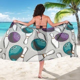 Bowling Ball And Pin Gray Background Sarong